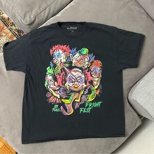 Fright Fest Killer Clowns T Shirt Mens Size 2XL Six Flags Halloween ICP Scary